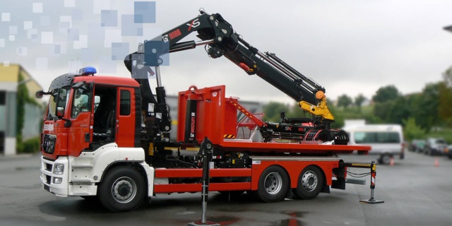 Zanner Fahrzeugbau GmbH Arbeitsprobe Hydraulik Kran Feuerwehr
