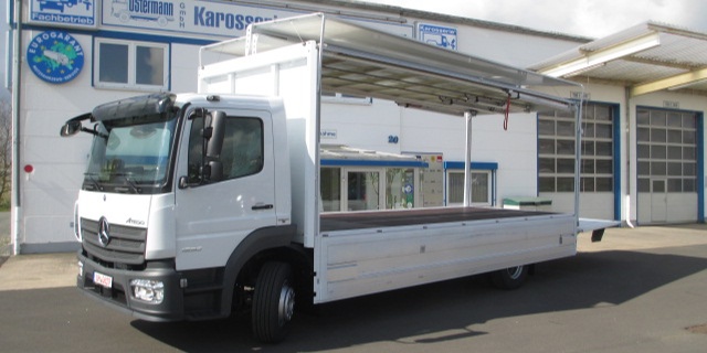 Karosseriewerk Ostermann GmbH Arbeitsprobe Getränke-Schwenkwandaufbau